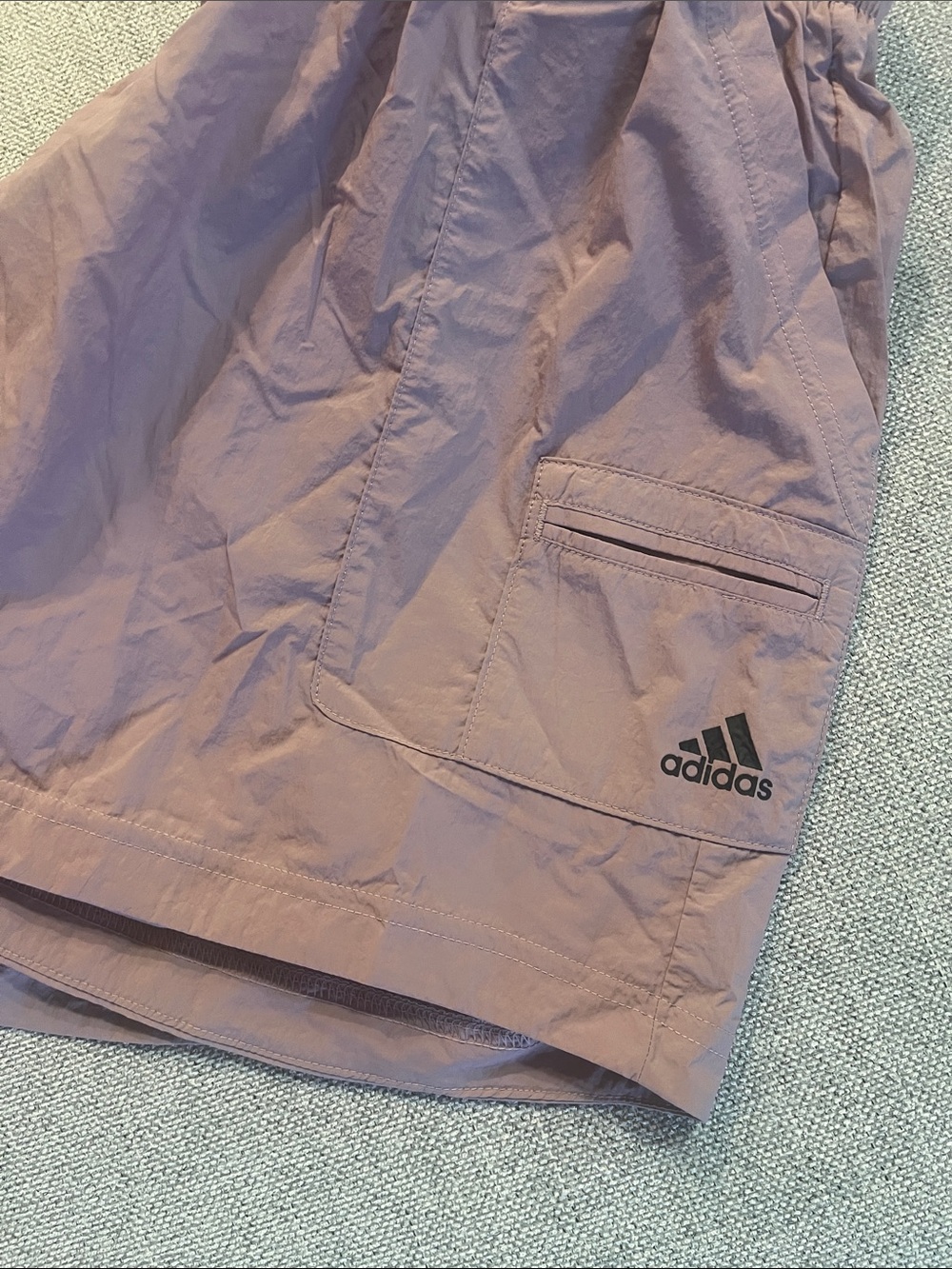 adidas Dusty Mauve Drawstring Athletic Shorts NWT - Picture 6 of 7